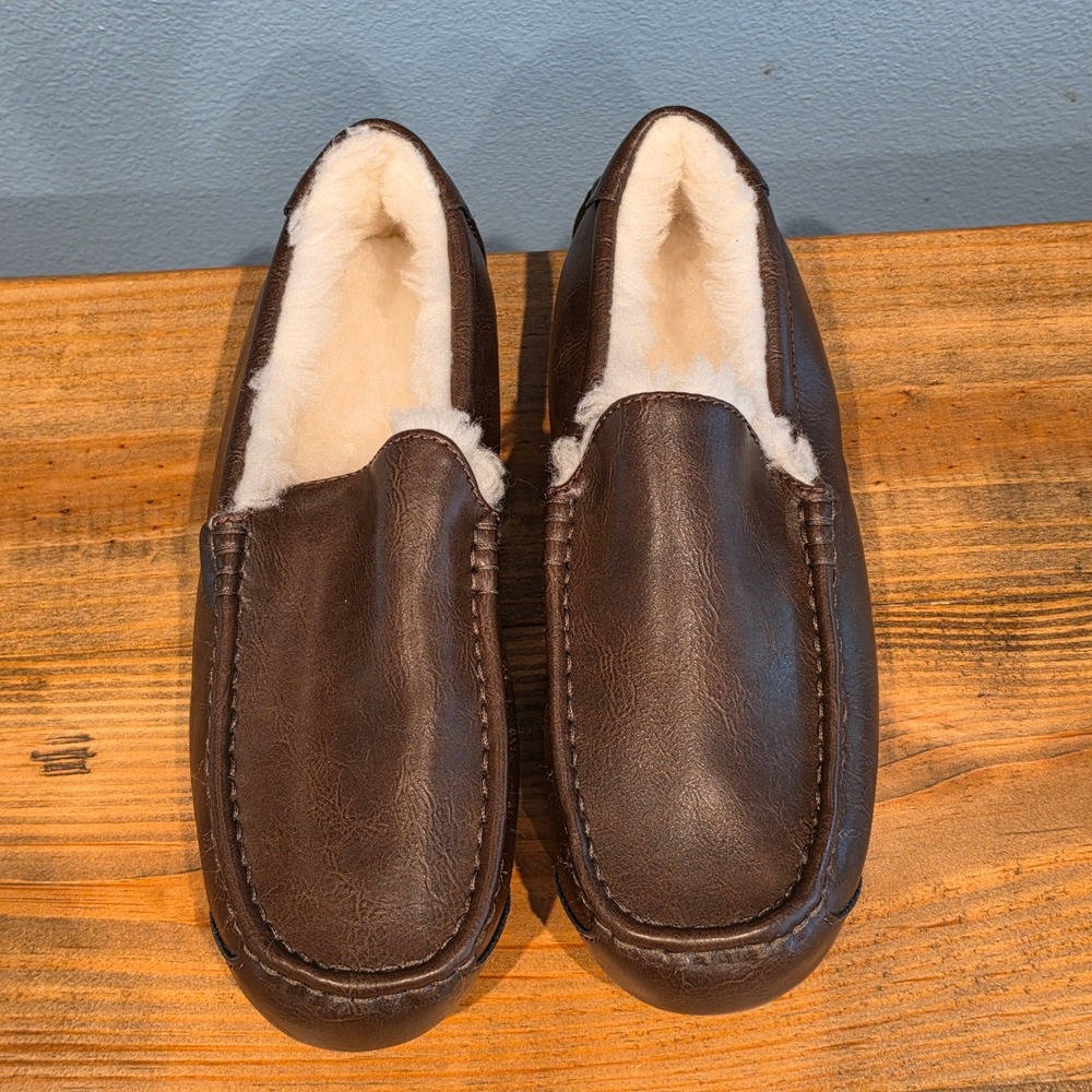 Koolaburra by UGG Mens Tipton Slipper Brown Faux Leather Moccasin 11 - Picture 2 of 11